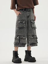 Gothic Washed Distressed Cargo Short